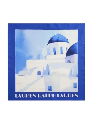 Lauren Ralph Lauren apaszka jedwabna damska kolor niebieski wzorzysta 454980724