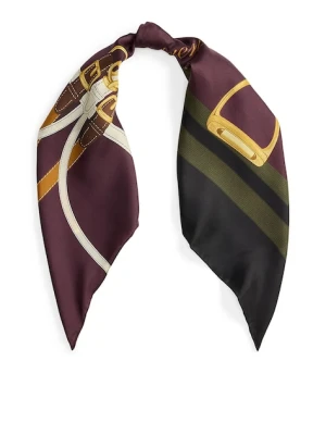 Lauren Ralph Lauren apaszka jedwabna damski kolor bordowy wzorzysty 454P04588