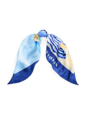 Lauren Ralph Lauren apaszka jedwabna damski kolor granatowy wzorzysta 454P09790