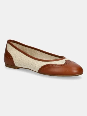 Lauren Ralph Lauren baleriny Jayna Wingtp kolor brązowy 802961799001