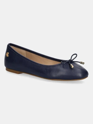Lauren Ralph Lauren baleriny skórzane Jayna kolor granatowy 802940728004