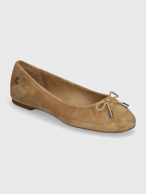 Lauren Ralph Lauren baleriny zamszowe Jayna kolor beżowy 802943066001