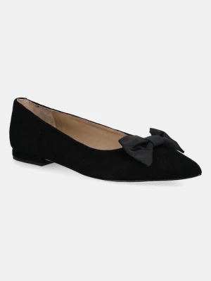 Lauren Ralph Lauren baleriny zamszowe Londyn Bow kolor czarny 802955323002