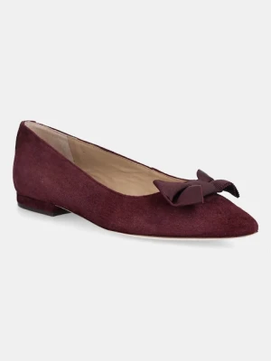 Lauren Ralph Lauren baleriny zamszowe Londyn Bow kolor czerwony 802955323004