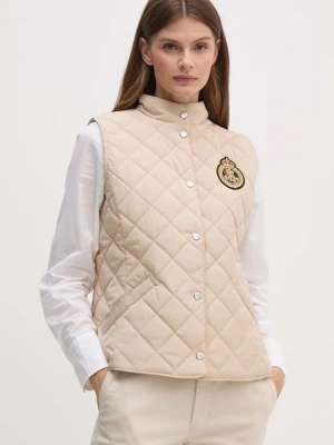 Lauren Ralph Lauren bezrękawnik damski kolor beżowy przejściowy 297951276