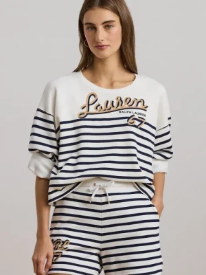 Lauren Ralph Lauren bluza bawełniana damska kolor biały wzorzysta 200957674
