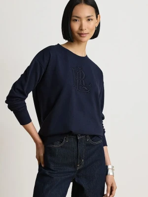 Lauren Ralph Lauren bluza damska z bawełną granatowy