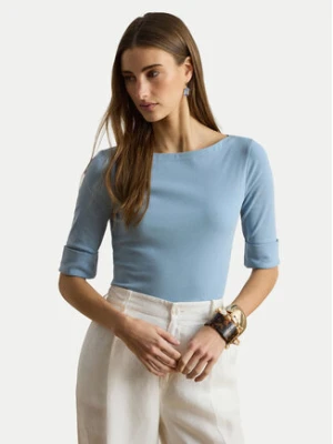 LAUREN RALPH LAUREN Bluzka 200654963201 Niebieski jasny Slim Fit