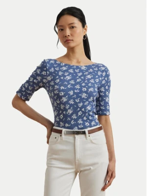 LAUREN RALPH LAUREN Bluzka 200976991001 Niebieski Slim Fit