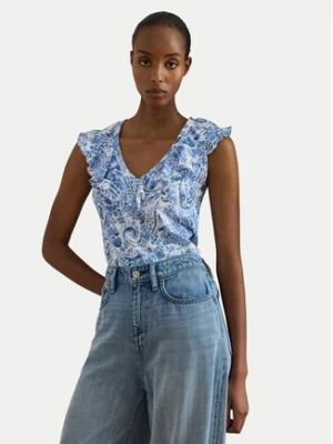 LAUREN RALPH LAUREN Bluzka 200P13316001 Niebieski jasny Slim Fit