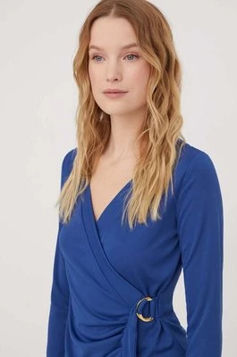 Lauren Ralph Lauren bluzka damska kolor niebieski gładka