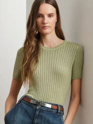 Lauren Ralph Lauren bluzka damskie kolor zielony gładka 200968927