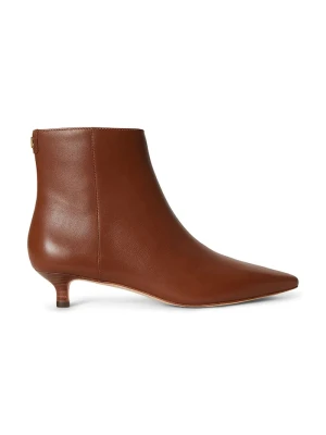 Lauren Ralph Lauren botki na szpilce damskie skórzane Frncsa Bt Hl brązowy