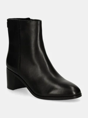 Lauren Ralph Lauren botki skórzane Cassie damskie kolor czarny na słupku 802937813001