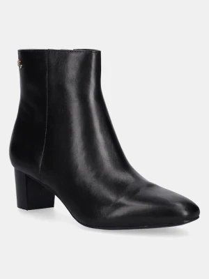 Lauren Ralph Lauren botki skórzane Demi damskie kolor czarny na słupku 802967842001