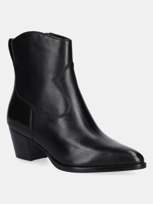 Lauren Ralph Lauren botki skórzane Harpher damskie kolor czarny na słupku 802967822001