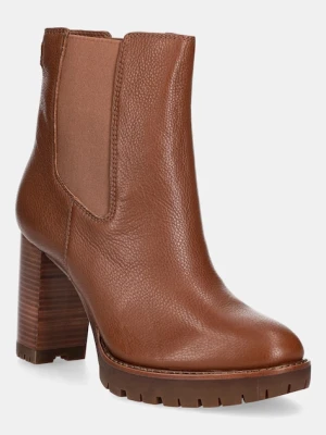 Lauren Ralph Lauren botki skórzane Layne damskie kolor brązowy na słupku 802974391002