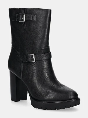 Lauren Ralph Lauren botki skórzane Lyvia damskie kolor czarny na słupku 802937819001