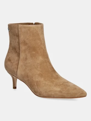 Lauren Ralph Lauren botki zamszowe Mckay Bt Hl damskie kolor beżowy na szpilce 802967779003