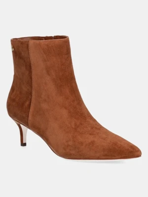 Lauren Ralph Lauren botki zamszowe Mckay Bt Hl damskie kolor brązowy na szpilce 802967779002