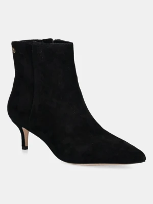 Lauren Ralph Lauren botki zamszowe Mckay Bt Hl damskie kolor czarny na szpilce 802967779001