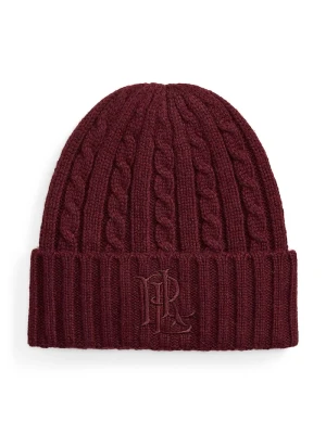 Lauren Ralph Lauren czapka beanie damska z wełną bordowy
