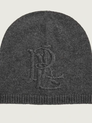 LAUREN RALPH LAUREN Czapka | z dodatkiem wełny grafitowy