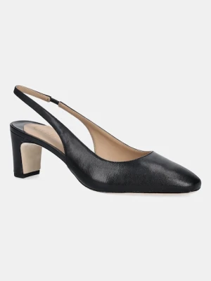 Lauren Ralph Lauren czółenka skórzane Klaire kolor czarny na słupku 802P00096001