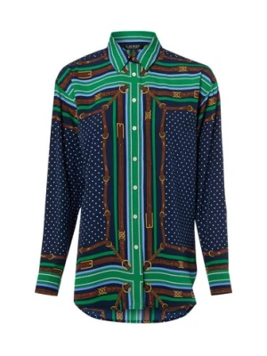 Lauren Ralph Lauren Damska bluzka koszulowa Kobiety niebieski|zielony|wielokolorowy wzorzysty,