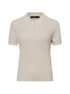 Lauren Ralph Lauren Damska koszulka polo Kobiety Bawełna beżowy jednolity,