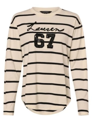 Lauren Ralph Lauren Damska koszulka z długim rękawem Kobiety Bawełna beżowy|czarny w paski,
