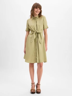 Lauren Ralph Lauren Damska sukienka casual - wykonana z lnu Kobiety len zielony jednolity,