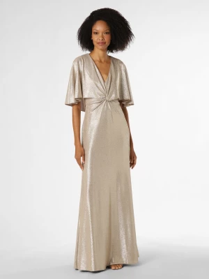 Lauren Ralph Lauren Damska sukienka wieczorowa Kobiety Sztuczne włókno złoty wypukły wzór tkaniny,