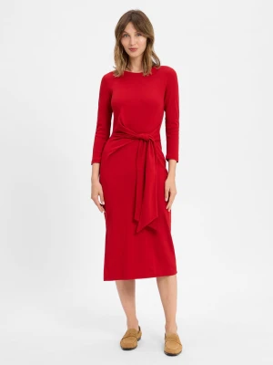 Lauren Ralph Lauren Damska sukienka z dżerseju Kobiety Bawełna czerwony jednolity,