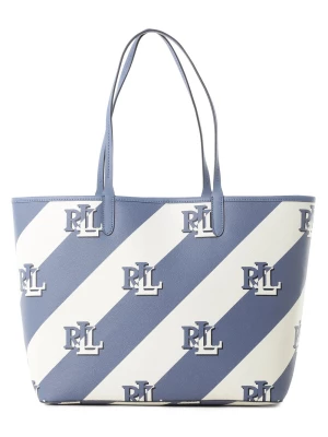 Lauren Ralph Lauren Damska torba shopper Kobiety Sztuczna skóra niebieski|biały wzorzysty,