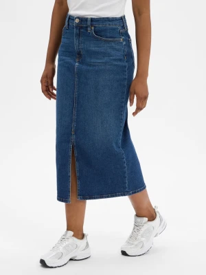 Lauren Ralph Lauren Dżinsowa spódnica damska midi - Atecco Kobiety Jeansy niebieski jednolity,