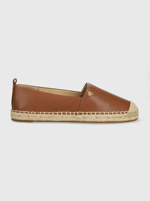 Lauren Ralph Lauren espadryle skórzane Cameryn IV kolor brązowy 802905304002