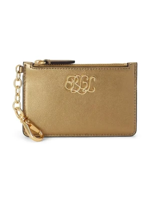 Lauren Ralph Lauren etui na kartę skórzane kolor złoty 432982049