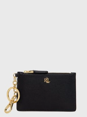 Lauren Ralph Lauren etui na karty skórzane 432876731002 damski kolor czarny