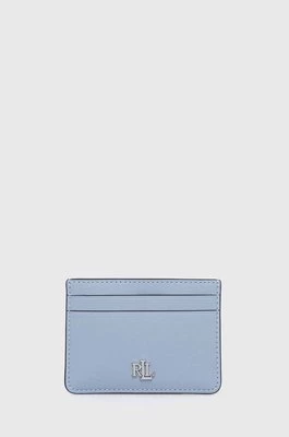 Lauren Ralph Lauren etui na karty skórzane kolor niebieski