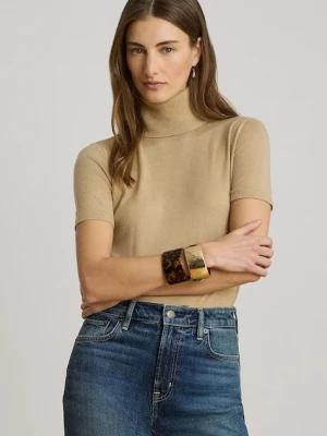 Lauren Ralph Lauren golf damski z dodatkiem jedwabiu beżowy
