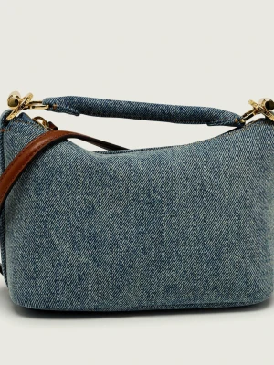 LAUREN RALPH LAUREN Jeansowa torebka na ramię Blaike mini | z dodatkiem skóry