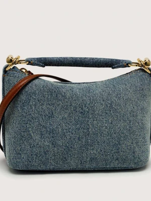 LAUREN RALPH LAUREN Jeansowa torebka na ramię Blaike mini | z dodatkiem skóry