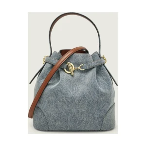 LAUREN RALPH LAUREN Jeansowy worek Blaike | z dodatkiem skóry