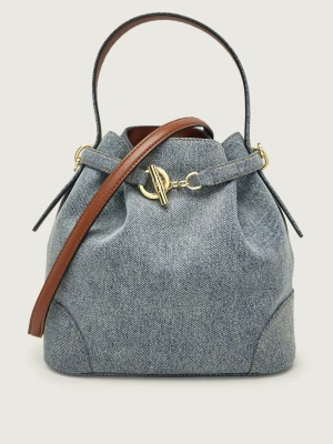LAUREN RALPH LAUREN Jeansowy worek Blaike | z dodatkiem skóry