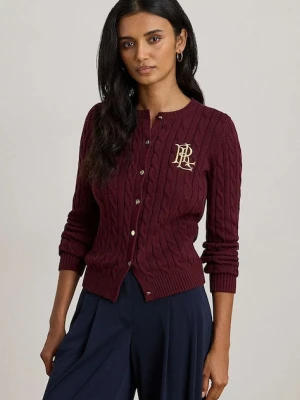 Lauren Ralph Lauren kardigan bawełniany kolor bordowy 200932225