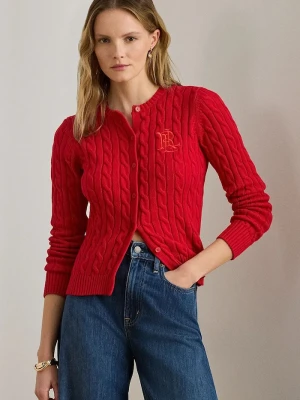 Lauren Ralph Lauren kardigan damski bawełniany czerwony