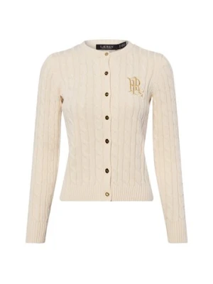 Lauren Ralph Lauren Kardigan damski Kobiety Bawełna beżowy jednolity,
