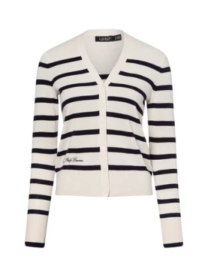 Lauren Ralph Lauren Kardigan damski Kobiety Bawełna beżowy|niebieski w paski,