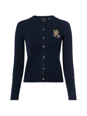Lauren Ralph Lauren Kardigan damski Kobiety Bawełna niebieski jednolity,
